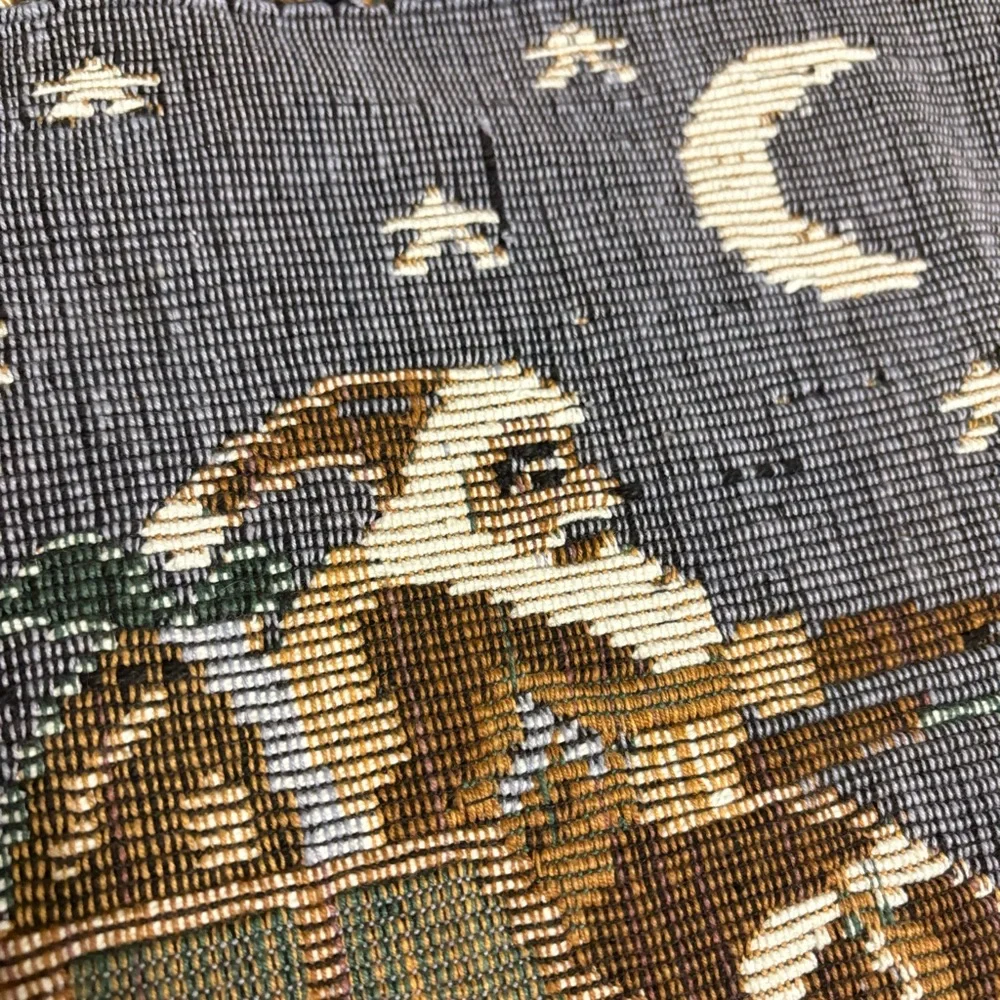 Vintage Christmas Rug Santa Reindeer Sleigh Tree Holiday